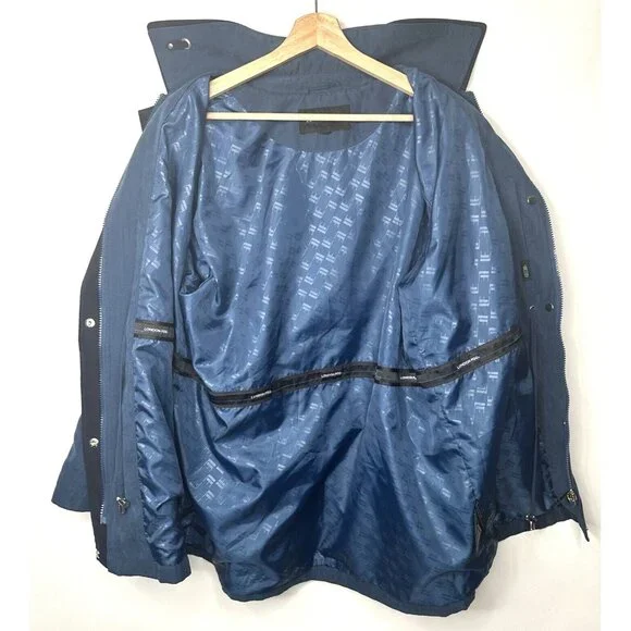 Vintage Womens London Fog Faux Suede Sanchita Jacket Drawstring Waist Blue Sz 1X - Picture 9 of 15